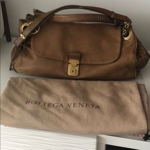 Bottega Veneta brown leather satchel shoulder bag
